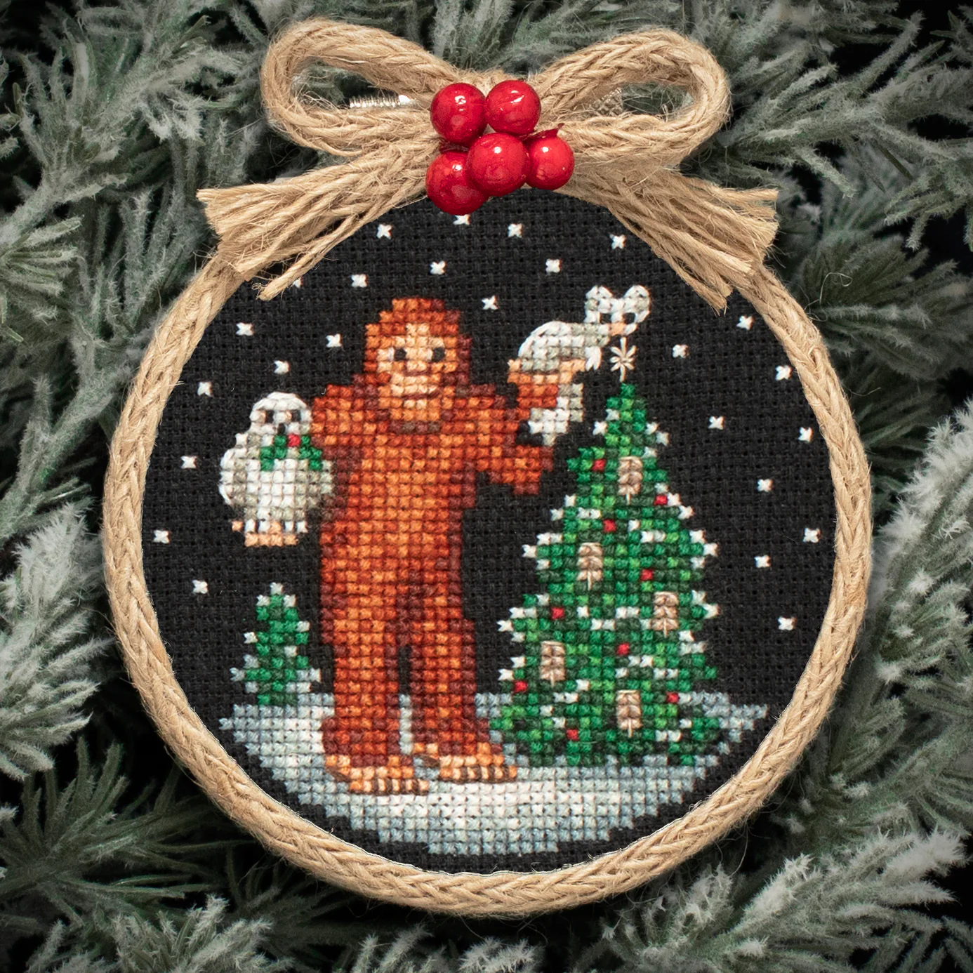 A Very Bigfoot Christmas Ornament Set - Digital PDF Cross Stitch Pattern - Image 3