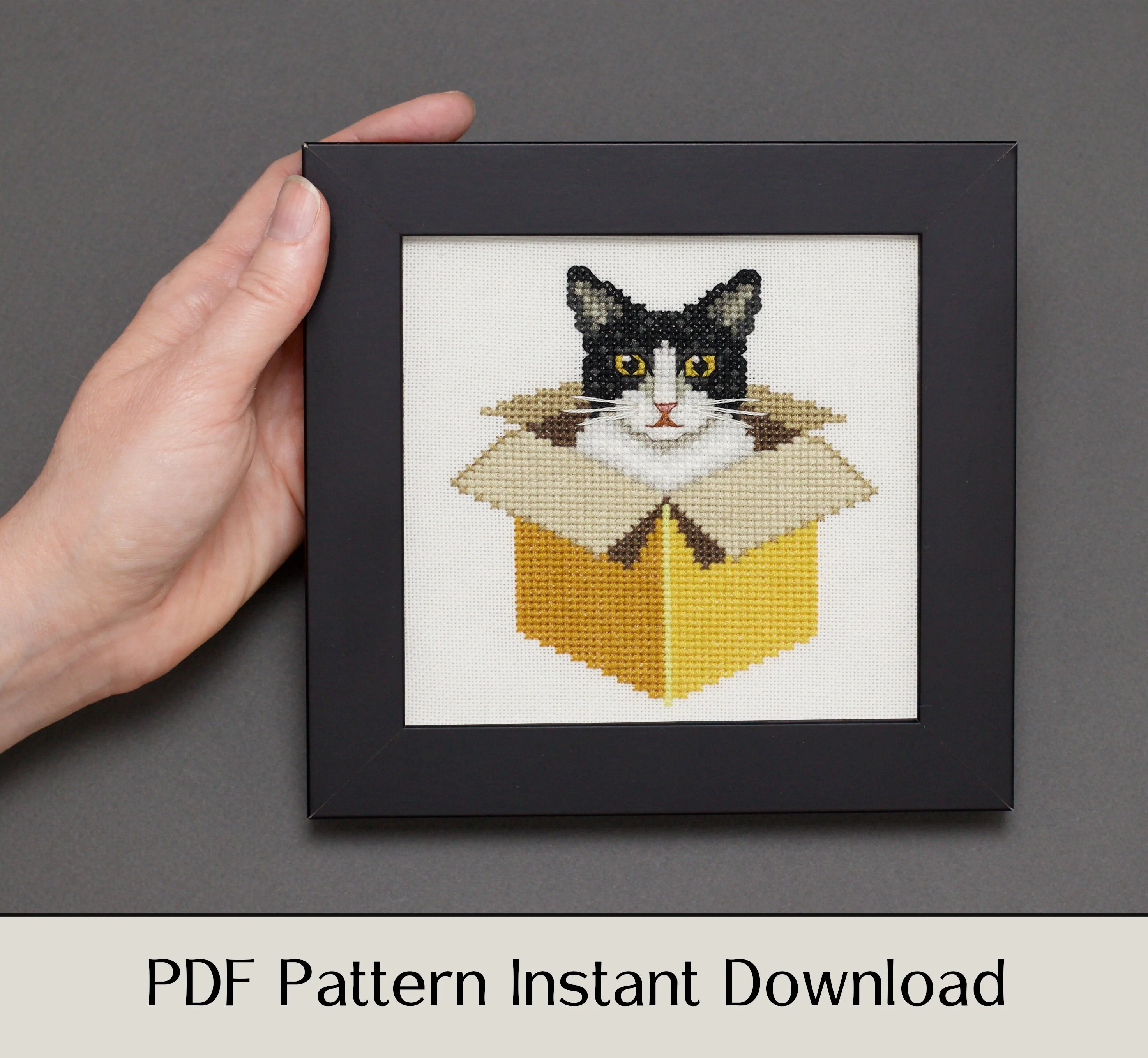 Just a Cat in a Box: Tuxedo - Digital PDF Cross Stitch Pattern - Image 3