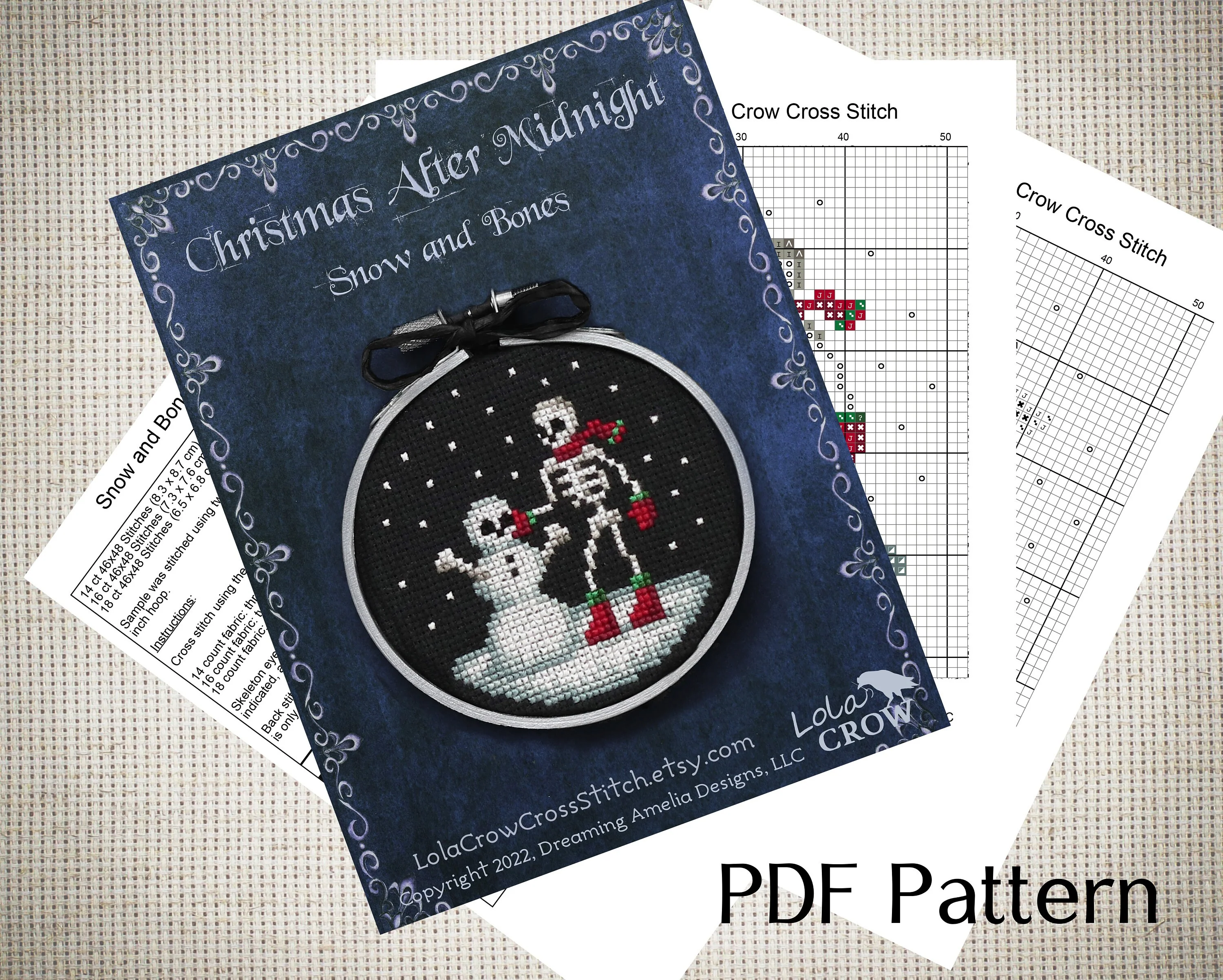 Christmas After Midnight Ornaments - Digital PDF Cross Stitch Pattern - Image 9