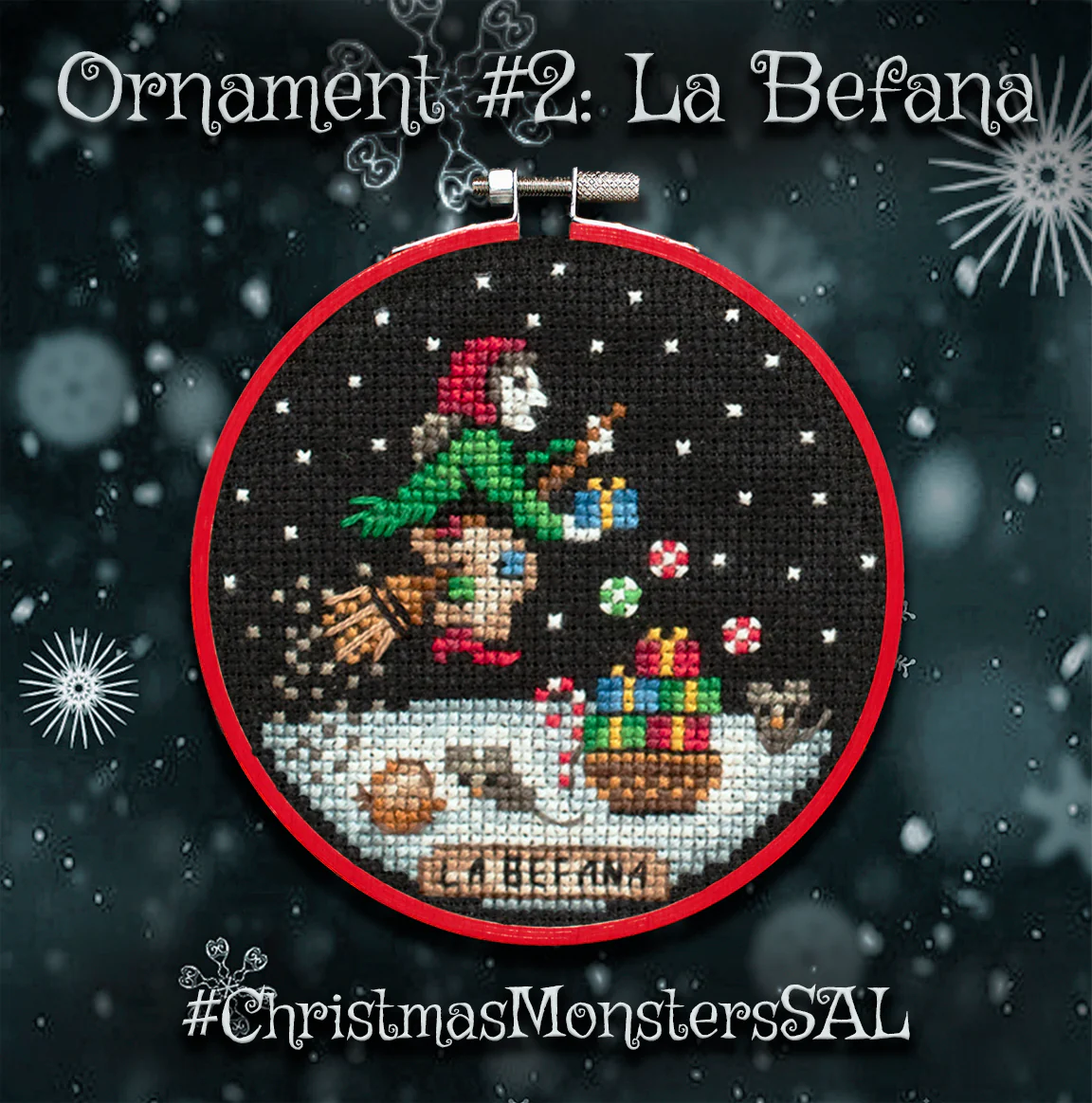 Christmas Monsters Ornament Set - Digital PDF Cross Stitch Pattern - Image 3