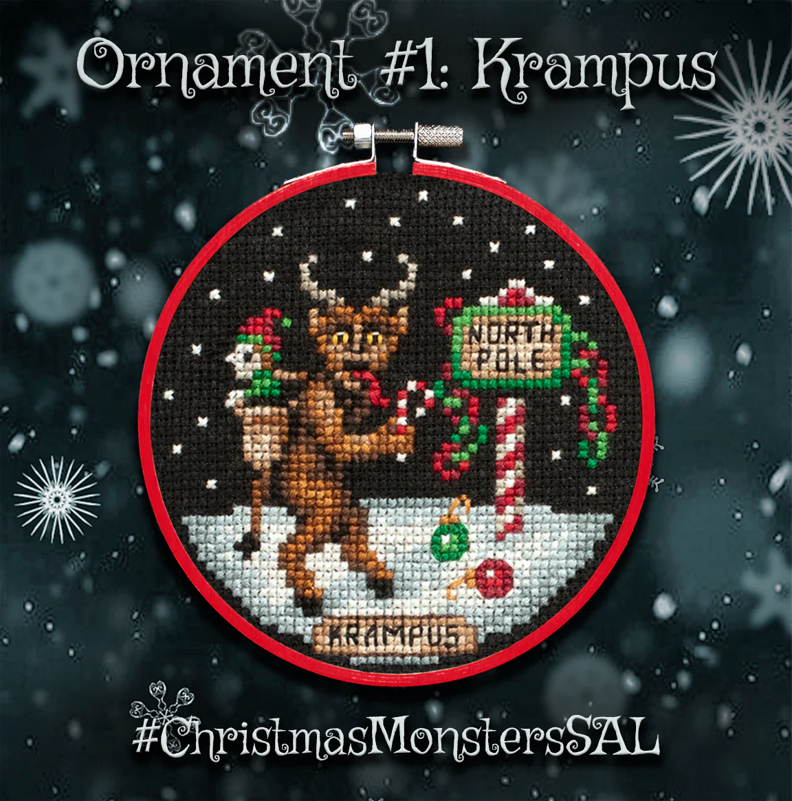 Christmas Monsters Ornament Set - Digital PDF Cross Stitch Pattern - Image 4