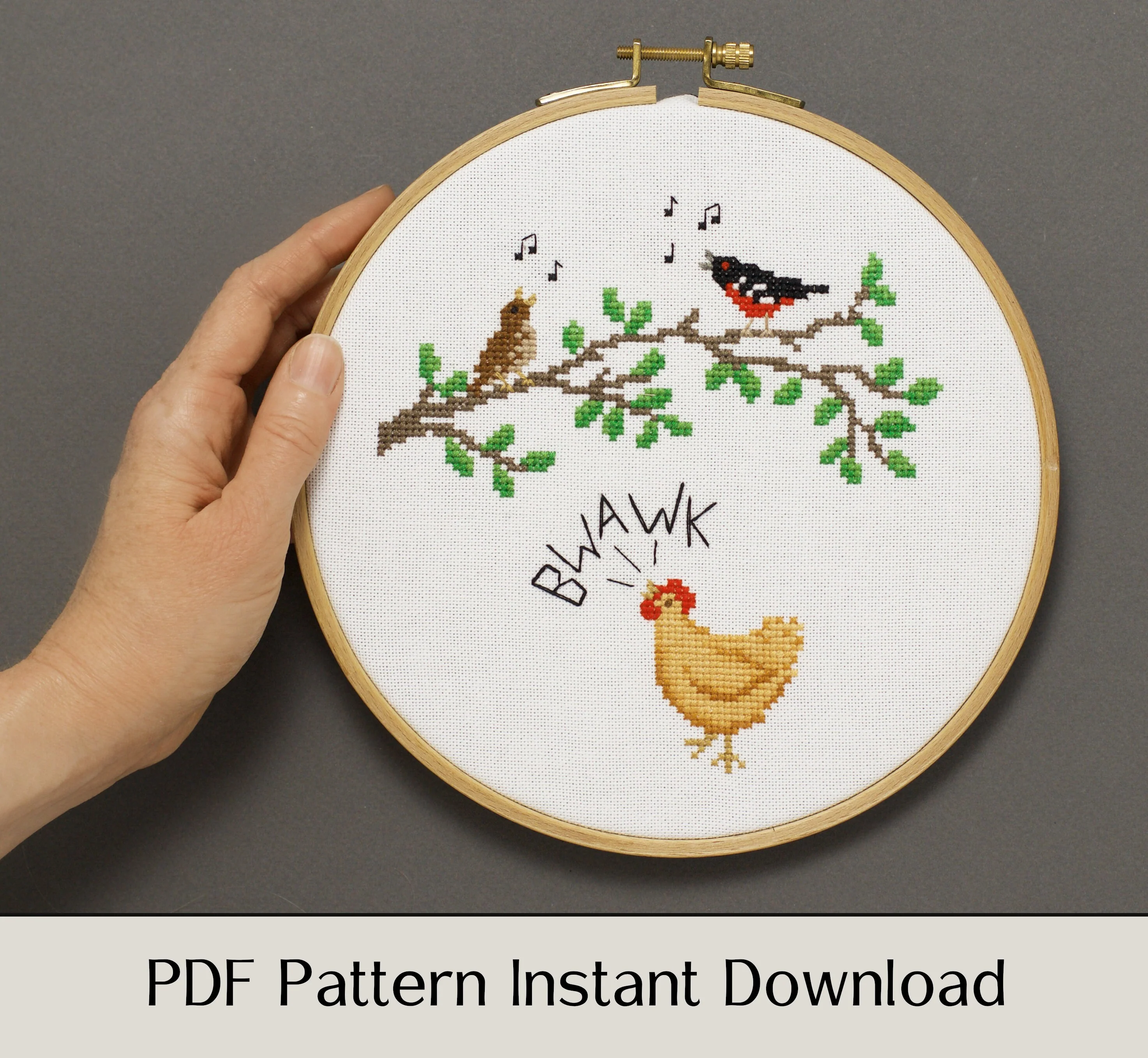 Chicken Song - Digital PDF Cross Stitch Pattern - Image 4