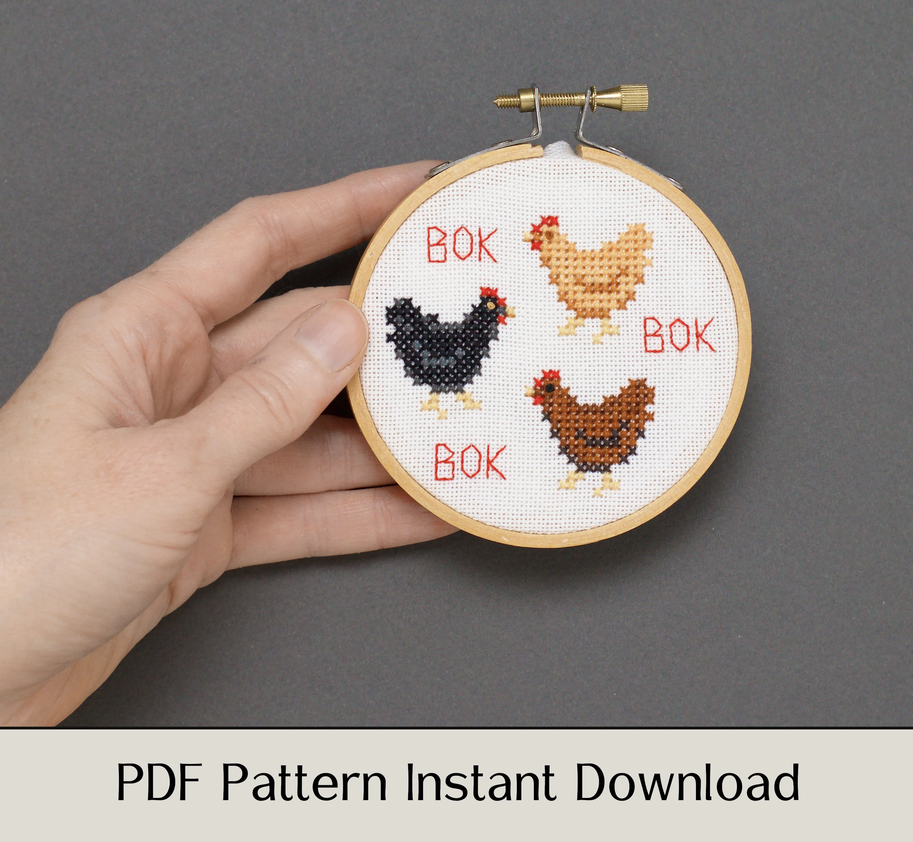 Bok, Bok, Bok - Digital PDF Cross Stitch Pattern - Image 3