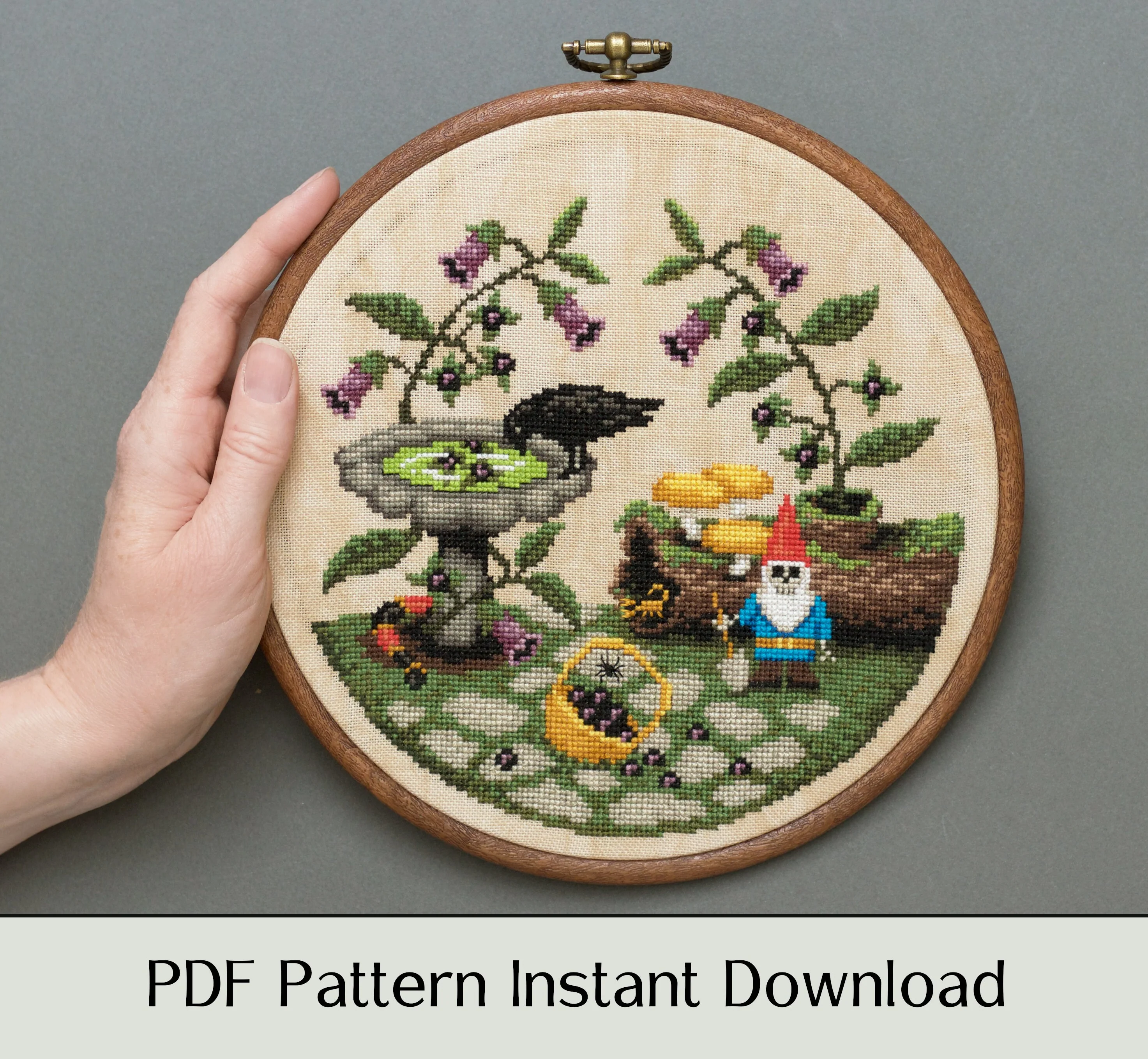 Don't Eat the Berries! - Digital PDF Cross Stitch Pattern - Image 4