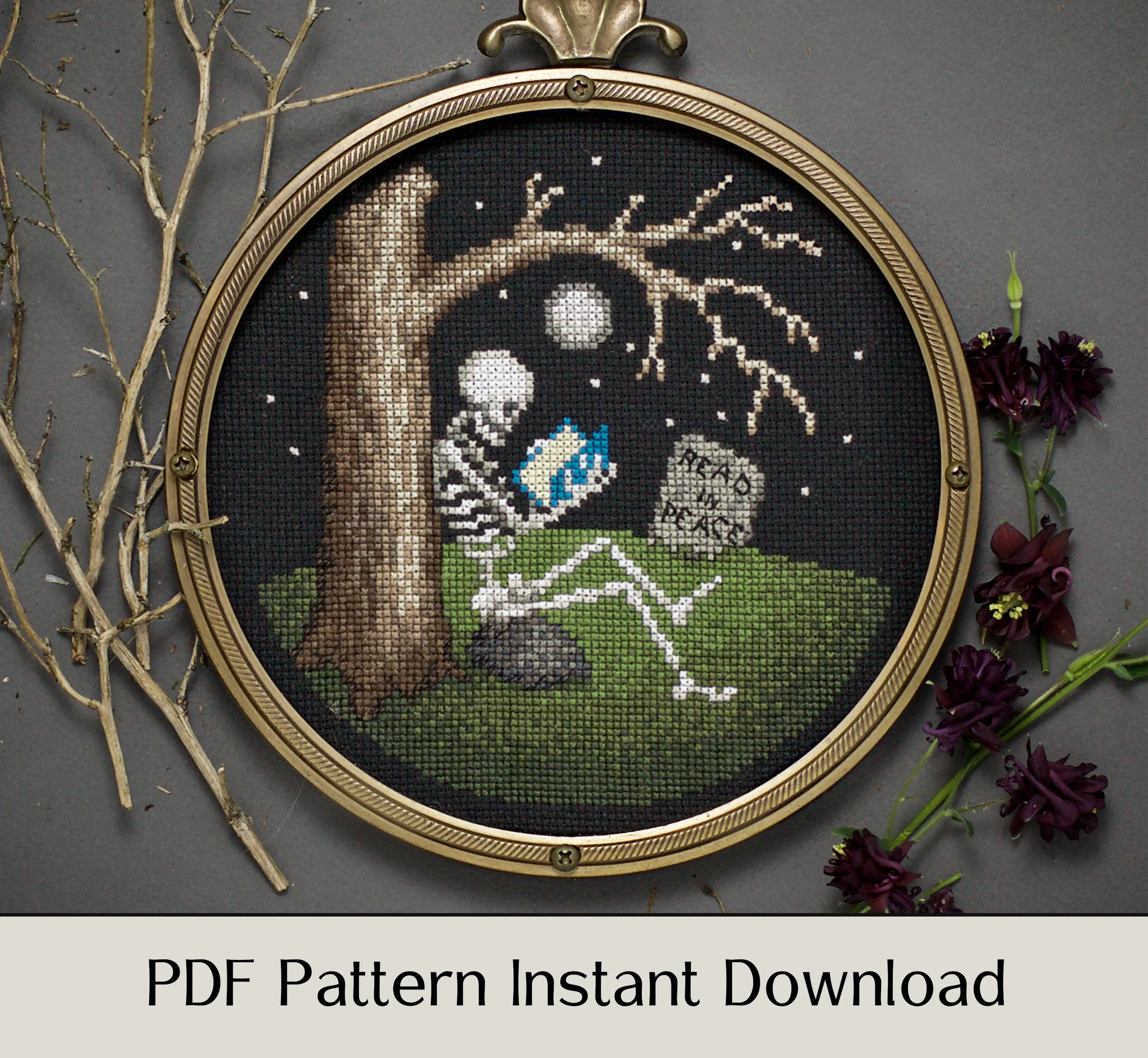 Read in Peace - Digital PDF Cross Stitch Pattern - Image 4