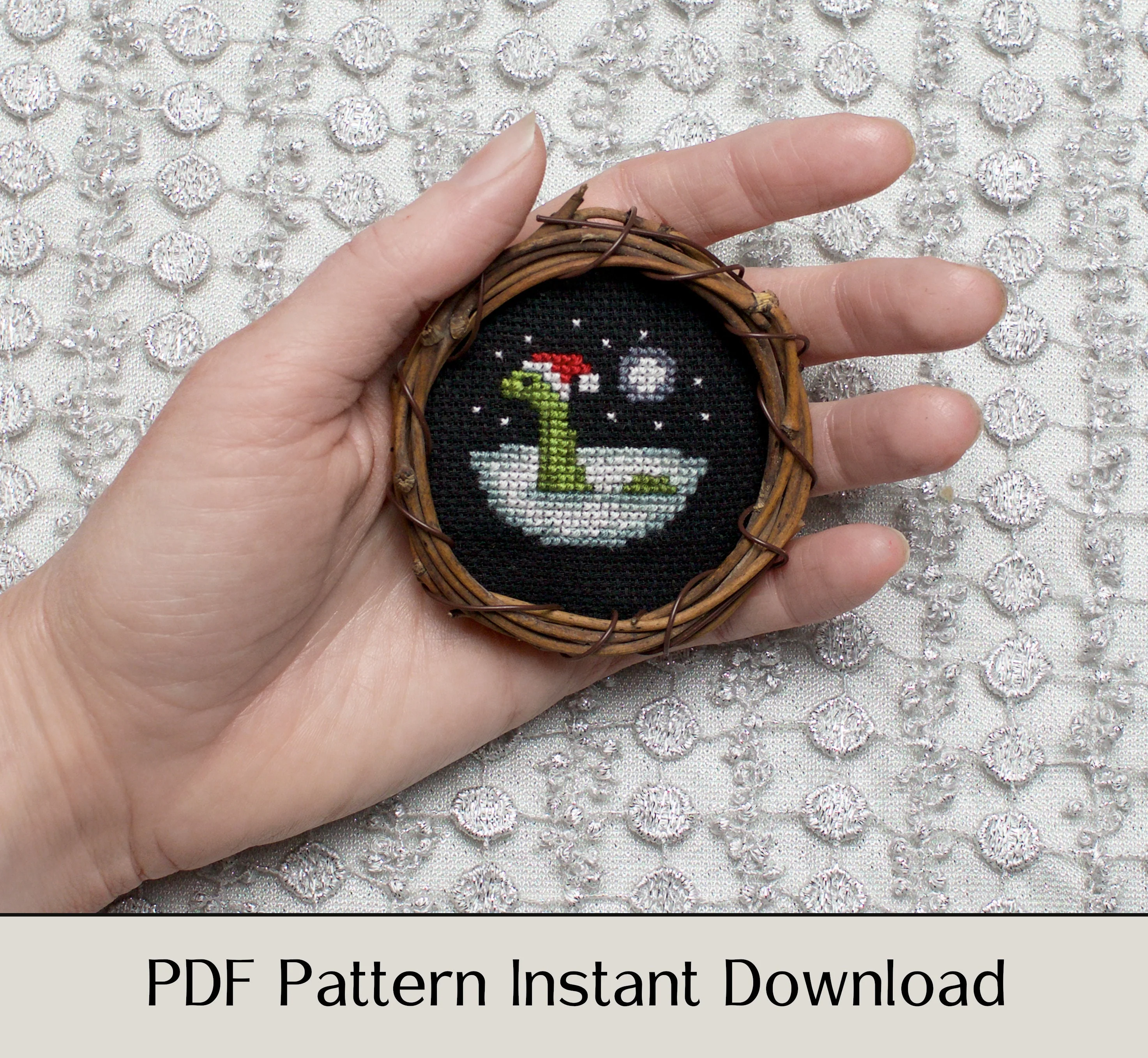 Nessie Claus - Digital PDF Cross Stitch Pattern - Image 3