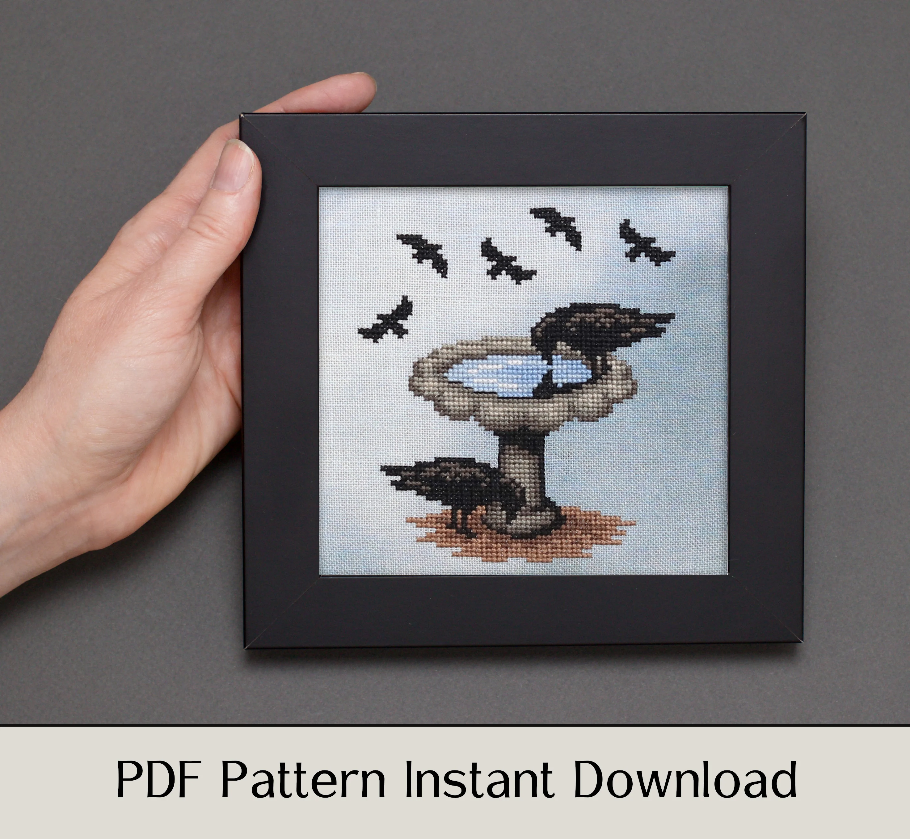 Narcissus the Crow - Digital PDF Cross Stitch Pattern - Image 4