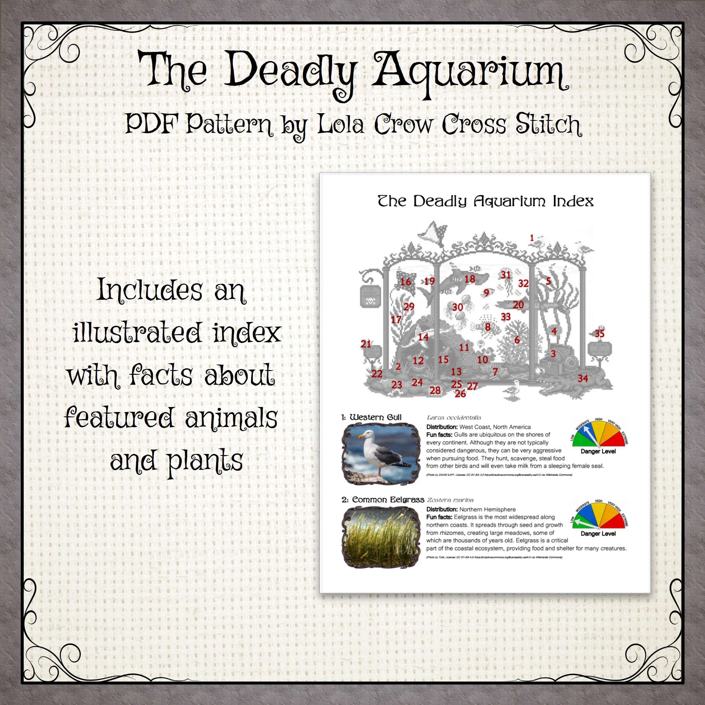The Deadly Aquarium - Digital PDF Cross Stitch Pattern - Image 3