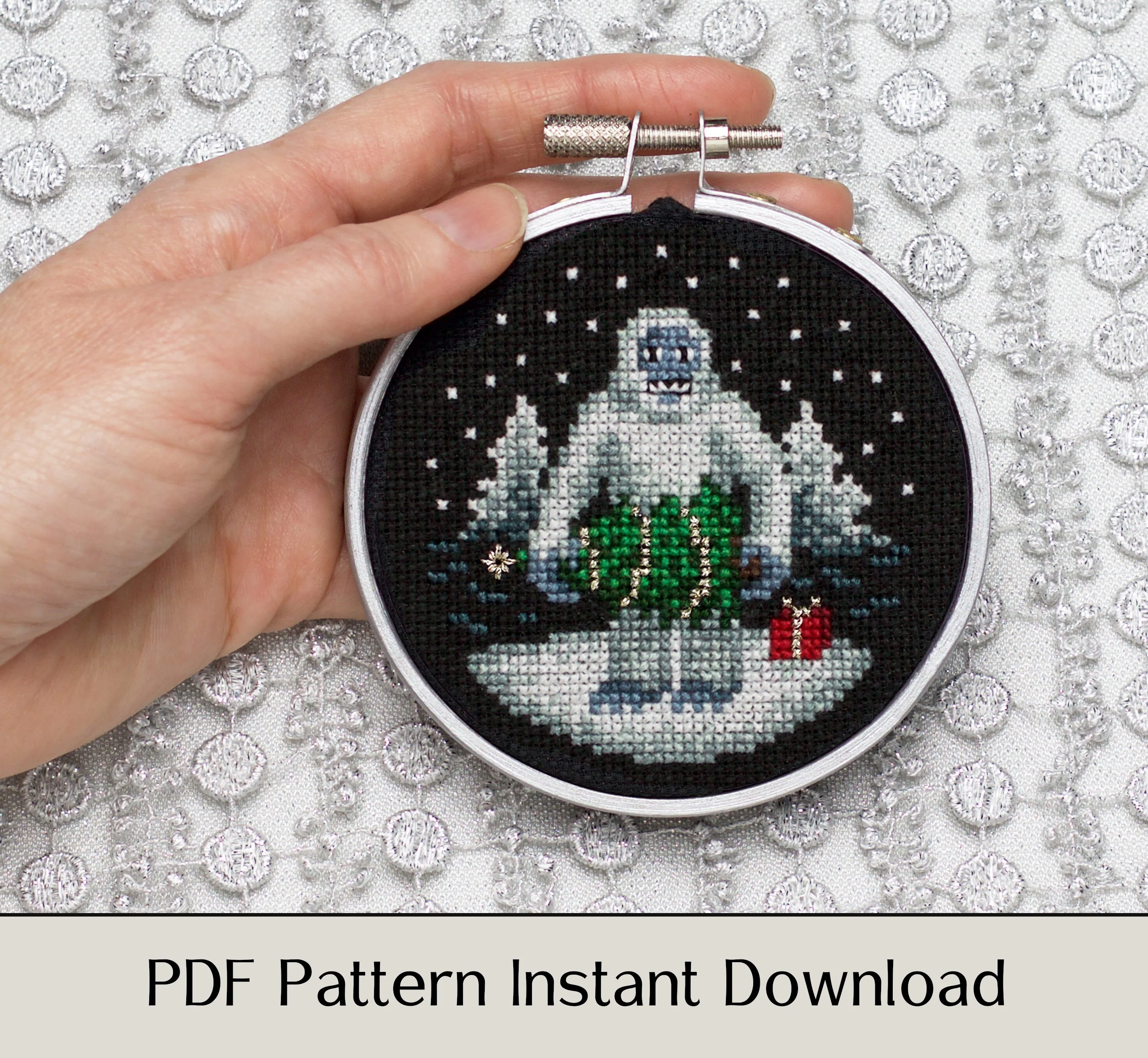 Is it Christmas Yeti? - Digital PDF Cross Stitch Pattern - Image 3